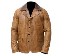 Aksah Fashion Men's Red Dead Redemption II Arthur Morgan Tan Brown PU Faux Leather Coat Jacket