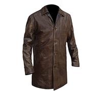 Aksah Fashion Mens Supernatural Dean Winchester Distressed Brown Vintage Coat Leather Jacket