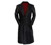 Aksah Fashion Wesley Snipes Blade Trinity Real Leather Cosplay Costumes Jacket Full Length Long Walking Coat for Men