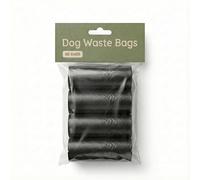 AKSEL - Black - Dog Poo Bags - 60 Pack - Durable Polythene Waste Bags - Dog Walking Bags - Hygienic Pet Waste Disposal