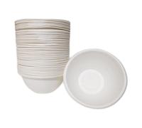 AksharEco 50 Pack Strong Bagasse Bowls | 240ml Disposable Compostable Bagasse Bowls for Party | Biodegradable Eco-Friendly Microwavable | Perfect for Christmas, Party and Personal Uses (50)