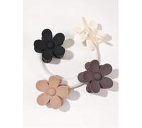 Akshetri® 4 Piece Medium Hair Claw Clips, Matte Flower Claw Clips for Fine Hair/Medium Thick Hair, Pastel Hair Clips for Women and Girls, Nonslip Jaw Clips [Multicolor]