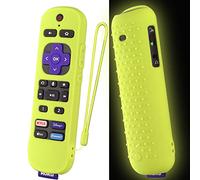 AKSHFETH Silicone Cover for 5.71 Inch Roku Ultra 2022 Remote/Roku Voice Remote Pro/RC-MC1 Shockproof Durable Protective Remote Case with Lanyard(Glow Green)