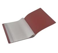 AKSHIDE A4 Display Portfolio Book Folder with 100 Pockets, Colour Flexi Plastic Wallet for Paperwork and Files (Red-100-Pockets)