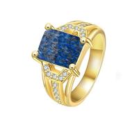 AKSHITA GEMS 10.25 Ratti / 9.00 Carat Lapis Lazuli Ring Natural Lapiz Ring Original Lab Certified Blue Lapis Lazuli Gemstone Adjustable Ring for Men and Women Metal Lapis Lazuli