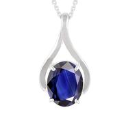 Akshita gems 100% Certified 11.25 Ratti 10.00 Carat Blue Sapphire Nilam/Neelam Stone Silver Plated Pendant Locket Rashi Ratan Gemstone for Men and Women by Lab Certified, Blue Sapphire