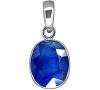Akshita gems 100% Certified 2.25 Ratti 1.00 Carat Blue Sapphire Nilam Neelam Stone Silver Plated Pendant Locket Rashi Ratan Gemstone for Men and Women Lab Certified Free