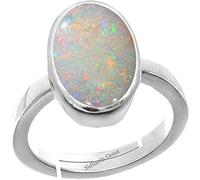AKSHITA GEMS 20.25 Ratti / 19.75 Ct Natural Certified A Quality Australian White Opal Astrological Purpose Loose Gemstone Sterling Silver 92.5 Ring for Men and Women 92.5%