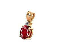 AKSHITA GEMS 5.00 Carat Quality Natural Burma Ruby Manic Unheated Gemstone Gold Pendant Locket for Men and Women (GGTL Lab Certified), Gemstone Ruby, Ruby