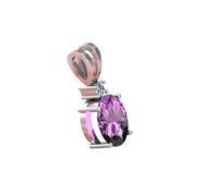 AKSHITA GEMS 5.25 Ratti 4.25 Carat Natural Quality Katela Amethyst Silver Plated Pendant / Locket Gemstone (Top AAA+) Quality for Men and Women (GGTL Lab Certified), Free Size