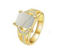 AKSHITA GEMS 5.25 Ratti 4.55 Carat Super Multi Fire Opal Gold Plated Certified Natural Oval White Australian Loose Gemstone (Certified Lab Card - Certificate) Metal