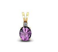 AKSHITA GEMS 6.25 Ratti 5.25 Carat Special Natural Katela Amethyst Gold Plated Pendant Locket Lab Certified (Top AAA+) Quality for Men or Women