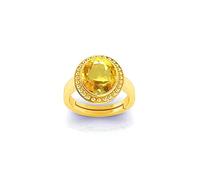 Akshita gems 6.25 Ratti to 5.00 Carat Original Oval Shape Sunela Stone Original Sunehla Stone Citrine Topaz Stone for Plain Gold Plated Citrine