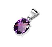 AKSHITA GEMS 7.00 Ratti 6.00 Carat Amethyst Stone Silver-Plated Adjustable Pendant Locket Original and Certified Natural Katela/Jamunia, Gemstone Katela, Amethyst, Gemstone Katela, Amethyst