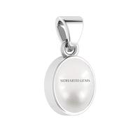 Akshita gems 8.25 Ratti 7.00 Carat South Sea Pearl Silver Plated Pendant Locket Moti Stone Natural Certified Gemstone for Men and Women (White, Natural Pearl, Pearl Moti, Pearl