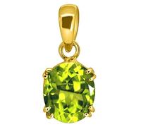 Akshita gems Certified 6.25 Ratti Deluxe Quality Natural Peridot Stone Gold Plated Pendant/Locket 100% Gemstone by Lab Certified(Top AA Quality, Loose Gemstone, Peridot Stone