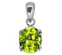 Akshita gems Certified 6.25 Ratti Deluxe Quality Natural Peridot Stone Silver Plated Pendant/Locket 100% Gemstone by Lab Certified(Top AAA+) Quality, Loose Gemstone, Peridot Stone