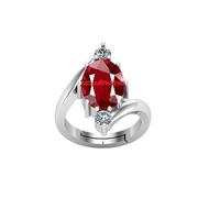 AKSHITA GEMS Certified Unheated Untreated 13.00 Carat Quality Natural Burma Ruby Manic Gemstone Silver Plated Ring for Men and Women, Brass, Ruby, Brass, Ruby
