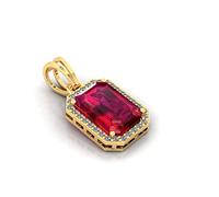 Akshita gems Certified Unheated Untreated 9.25 Ratti 8.55 Carat Quality Natural Burma Ruby Manic Gemstone 92.5 Sterling Silver Plated Pendant/Locket for Men and Women