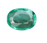AKSHITA GEMS Natural AA Quality Green Loose 5.25 Ratti 4.50 Carat Gemstone Natural Certified Zambian Emerald/Panna Stone for Men and Women (Approved by the Ab), Loose