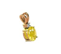 AKSHITA GEMS Natural Yellow Sapphire Quality 13.00 Carat Gold Plated Locket Without Heating Certified No Heating for Women Men Pukhraj Gemstones Pukhraj Gemstone Yellow