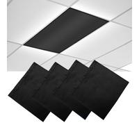 AKSIPO 4 Pcs Black Fluorescent Light Covers, 4 x 2 Feet Magnetic, Rectangular Shade Panels for Office, Classroom, Home