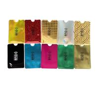 AKSIQIOL 10 Pcs Colorful RFID Card Holders, Credit Card Protector Sleeves with RFID Blocking Technology for Women & Men, Aluminum Waterproof
