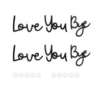 AKSIQIOL 2-Pack Love You Bye Wooden Wall Signs, Double-Sided Black Modern Home Decor for Entryway & Hallway, Family Love & Warmth Wall Art with Easy Stickers