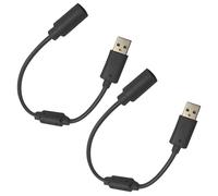 AKSIQIOL 2-Pack Premium Breakaway USB Cables for Xbox One/Series X|S, Xbox 360 & PC - Essential Replacement for Thrustmaster, Logitech G920 & More Steering Wheels Black