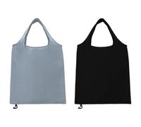 AKSIQIOL 2-Pack Reusable Foldable Shopping Bags,Lightweight, Waterproof & Washable Grocery Tote for Travel & Daily Use