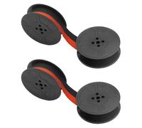 AKSIQIOL 2 Pairs Universal Typewriter Ribbons, 1/2 Inch Black & Red Ink Twin Spool Replacement Pack for Vintage Typewriters