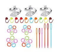 AKSIQIOL 39 pcs Crochet Tension Rings, Adjustable Finger Loops for Crocheting, Knitting Accessories for Beginners, Crochet Kits (UK)