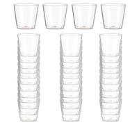AKSIQIOL 40 Pack Plastic Shot Glasses, Mini Reusable Shot Glasses, Durable Small Party Cups for Tasting, Sampling, and Events Birthdays, Weddings, BBQs, and Parties