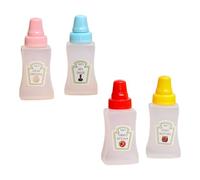 AKSIQIOL 4PCS Mini Ketchup Bottles, 23ml Sauce Squeeze Bottles with Leakproof Screw Cap, Portable Salad Dressing Containers, Small Sauce Dispensers for Soy Sauce, Honey, Condiments