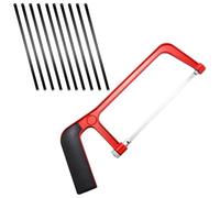 AKSIQIOL Adjustable Angle Mini Hacksaw for Plastic, Wood, PVC Cutting - 20cm Blade Length, Lightweight and Durable for Beginners and DIY Projects (Red)