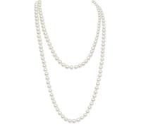 AKSIQIOL Pearls necklace,Art Deco Inspired 150cm Long Pearl Necklace,Roaring Twenties Great Gatsby Style,Timeless Vintage Jewelry, Birthday & Bridal Accessory (1920s Flapper Chic)