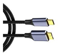 AKSIQIOL Portable Hard Drive Adapter Cable, USB 3.0 A to Micro B Cable 0.5M, 5Gbps Braided External Hard Drive Cable for WD, Seagate, LaCie, Samsung Galaxy S5/Note 3