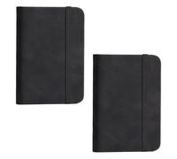AKSIQIOL Set of 2,A7 Size Classic Black Hardcover Journals ， Elastic Closure ， Compact Sketchbooks for Art & Notes ，Travel-Sized Diaries