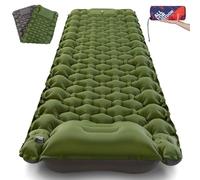 AKSOUL Self Inflating Sleeping Camping Mat: Lightweight & Compact Air Inflatable Mattress - Thick Bed Roll Sleep Pad with Built-in Foot Pump for Camp Hiking Travel Backpacking