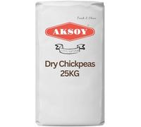 Aksoy Bulk Premium Dried Chickpeas 25kg (8-9mm Large Size) | Wholesale Grade Raw Garbanzo Beans | High-Yield Catering Pack for Restaurants, Food Service & Meal Prep | High Protein & Fiber
