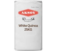 Aksoy Bulk White Quinoa 25kg | Wholesale Grade Complete Plant Protein Whole Grain | High-Yield Pre-Washed Catering Pack for Restaurants & Food Service | Gluten-Free, Non-GMO Bulk Supply