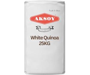 Aksoy Bulk White Quinoa 25kg | Wholesale Grade Complete Plant Protein Whole Grain | High-Yield Pre-Washed Catering Pack for Restaurants & Food Service | Gluten-Free, Non-GMO Bulk Supply