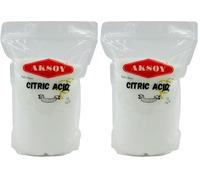 Aksoy Citric Acid Food Grade 3200gr || Non-GMO, Anhydrous, Make Your Own BathBomb, No Additives, Sour Drinks, Household Cleaning with Citric Acid Powder, Packaging May Vary (Pack of 2)