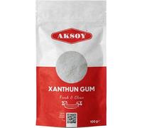 Aksoy Ingredients Xanthan Gum 100gr Powder Thickener Stabiliser Ideal for Making Soups Sauces Gluten Free Baking Ice Cream Vegan Vegetarian Resealable Pouche (Packaging may vary)