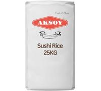 Aksoy Premium Quality Sushi Rice 25KG | Japanese Style Short Grain, Perfectly Sticky, Non-GMO, Ideal for Sushi, Rice Dishes & Asian Cuisine, Gluten-Free