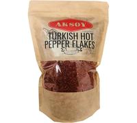 Aksoy Premium Quality Turkish Hot Red Pepper Flakes 750GR Flakes Size 3-4mm Rich in Flavor & Heat Perfect for Cooking, Seasoning & Spicing Up Dishes (Packaging may vary)