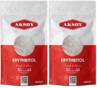 Aksoy Pure Erythritol 100% Natural 2KG (4.4 lb) | Zero Calorie Sweetener, Perfect for Baking & Beverages | Keto-Friendly, Non-GMO, Vegan, No Artificial Additives (Packaging may vary) (Pack of 2)