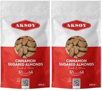 Aksoy Sugared Almonds Cinnamon Flavor 300g | Crunchy & Sweet Candy-Coated Nuts | Perfect for Snacking, Parties, Desserts & Gifting | Non-GMO, Warm & Flavorful (Pack of 2)