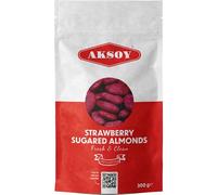 Aksoy Sugared Almonds Strawberry Flavour 300g | Crunchy & Sweet Candy-Coated Nuts | High Protein, Vegan Snack | Perfect for Snacking, Parties & Desserts