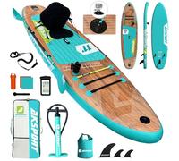 AKSPORT 11' Inflatable Stand-Up Paddle Board with Upgraded SUP Accessories Kit | Extra Wide 34" Design | Non-Slip Deck | Premium SUP Board for Adults & Youth of All Levels
